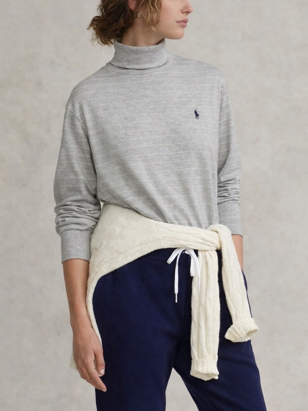 Polo Ralph Lauren Sport Boxy Striped Turtleneck Sweatshirt